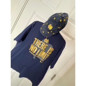 Notre Dame T-shirt and baseball hat size XL